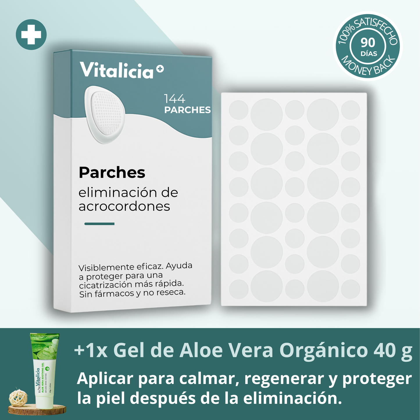 Vitalicia™ Parche Pro para Acrocordones + Gel de Aloe Vera