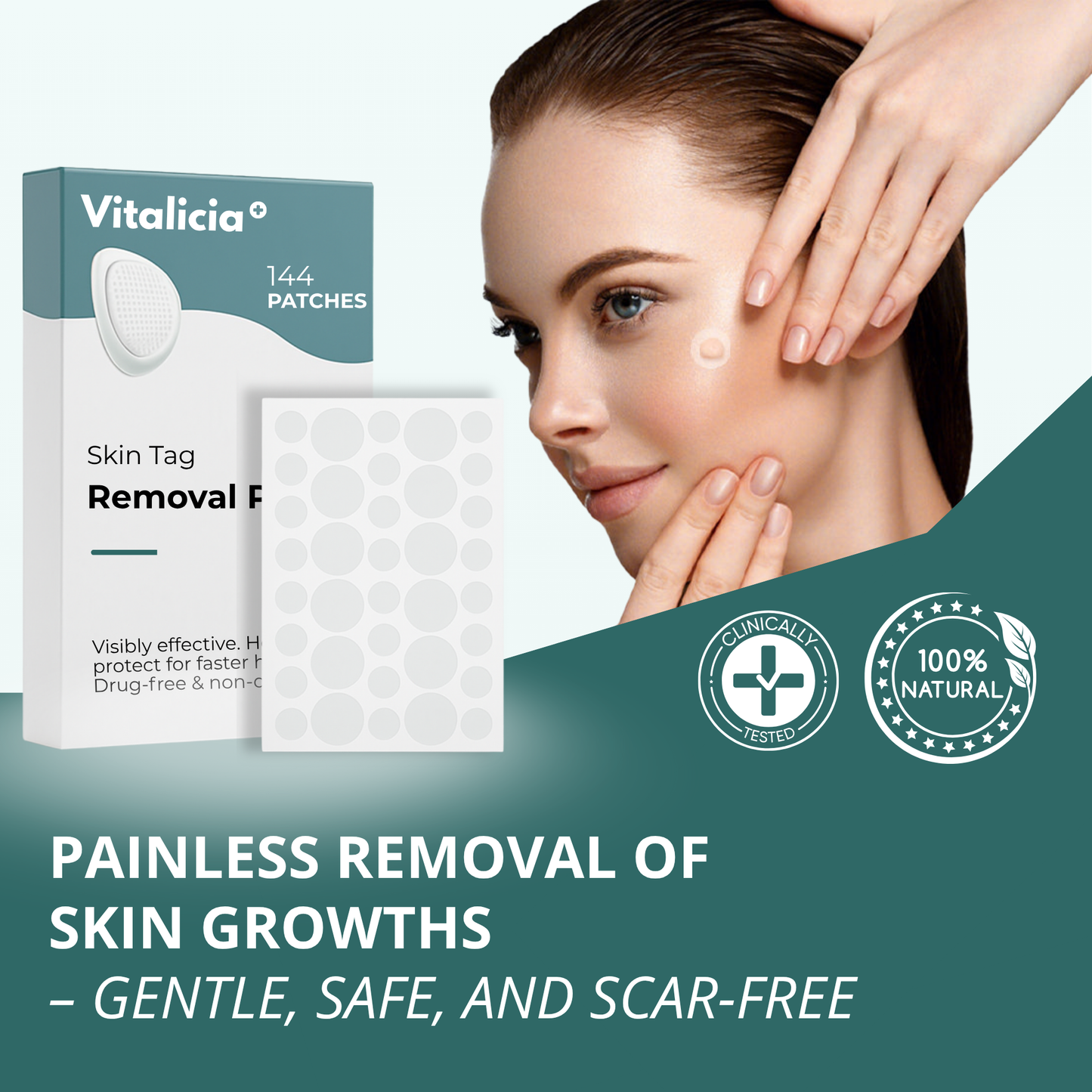 Vitalicia™ Pro Skin Tag Patch + Aloe Vera Gel