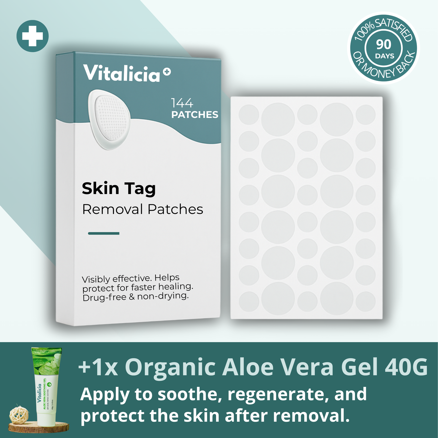 Vitalicia™ Pro Skin Tag Patch + Aloe Vera Gel